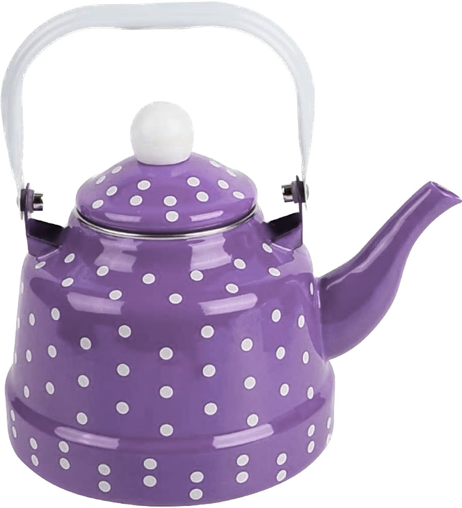 1.1L Colorful Enamel Kettle With Dot Decals