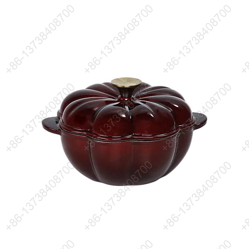 Enameled Induction Casserole Cast Iron Pumpkin Shape Cooking Dutch Oven Pot