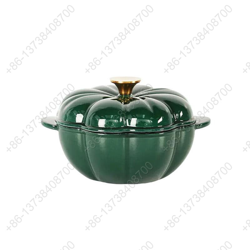 Enameled Induction Casserole Cast Iron Pumpkin Shape Cooking Dutch Oven Pot