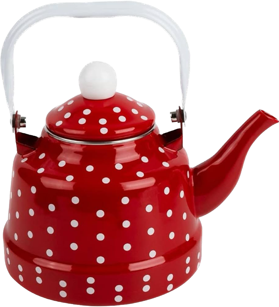 1.1L Colorful Enamel Kettle With Dot Decals