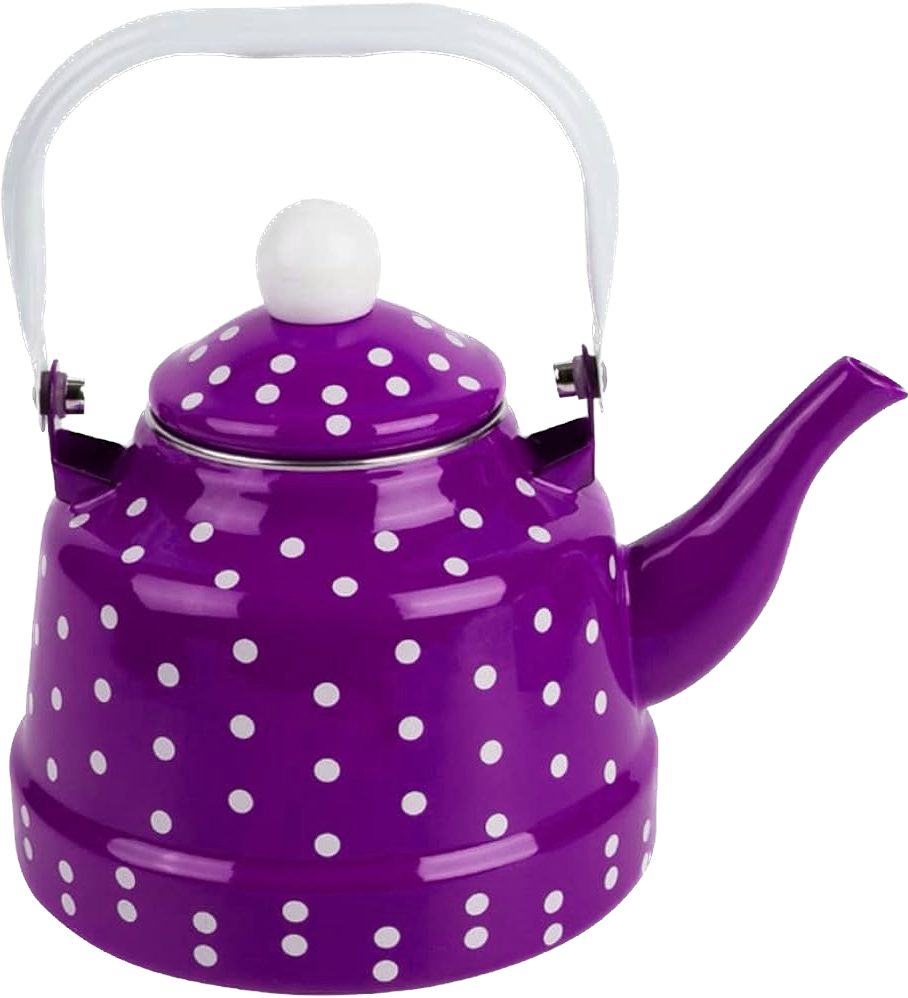 1.1L Colorful Enamel Kettle With Dot Decals