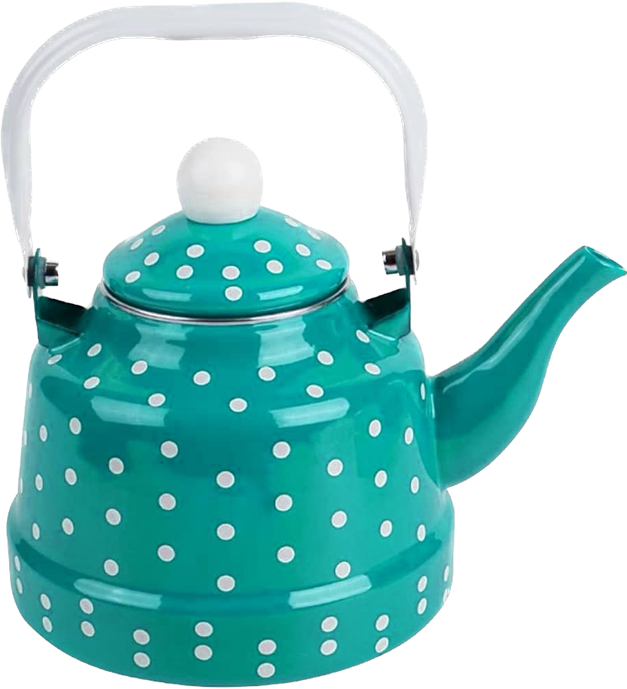 1.1L Colorful Enamel Kettle With Dot Decals