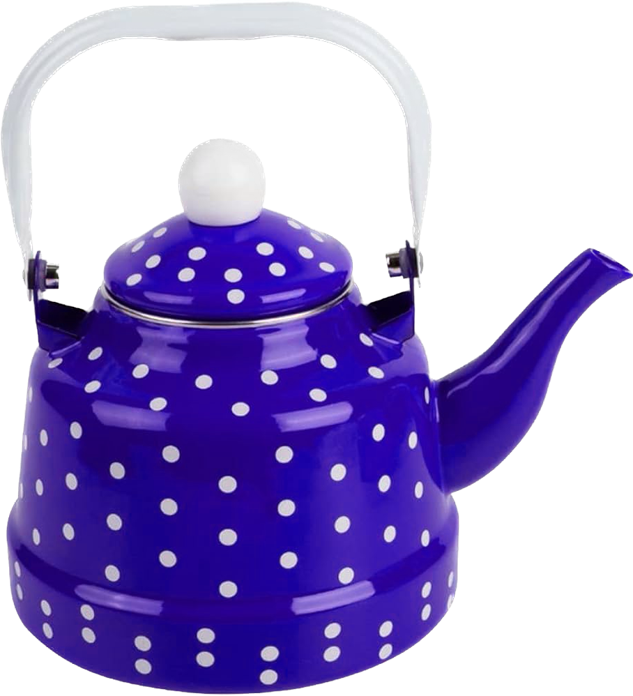 1.1L Colorful Enamel Kettle With Dot Decals