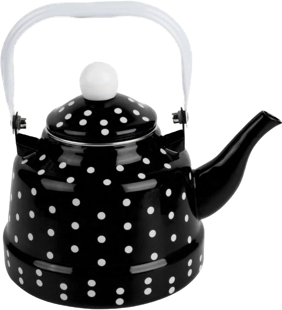 1.1L Colorful Enamel Kettle With Dot Decals